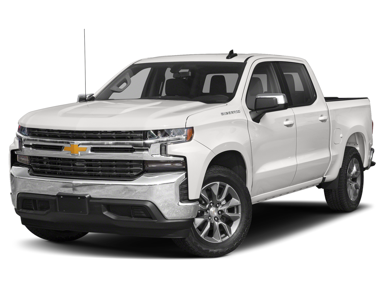 2021 Chevrolet Silverado 1500 LT in Summit White — front three-quarter view