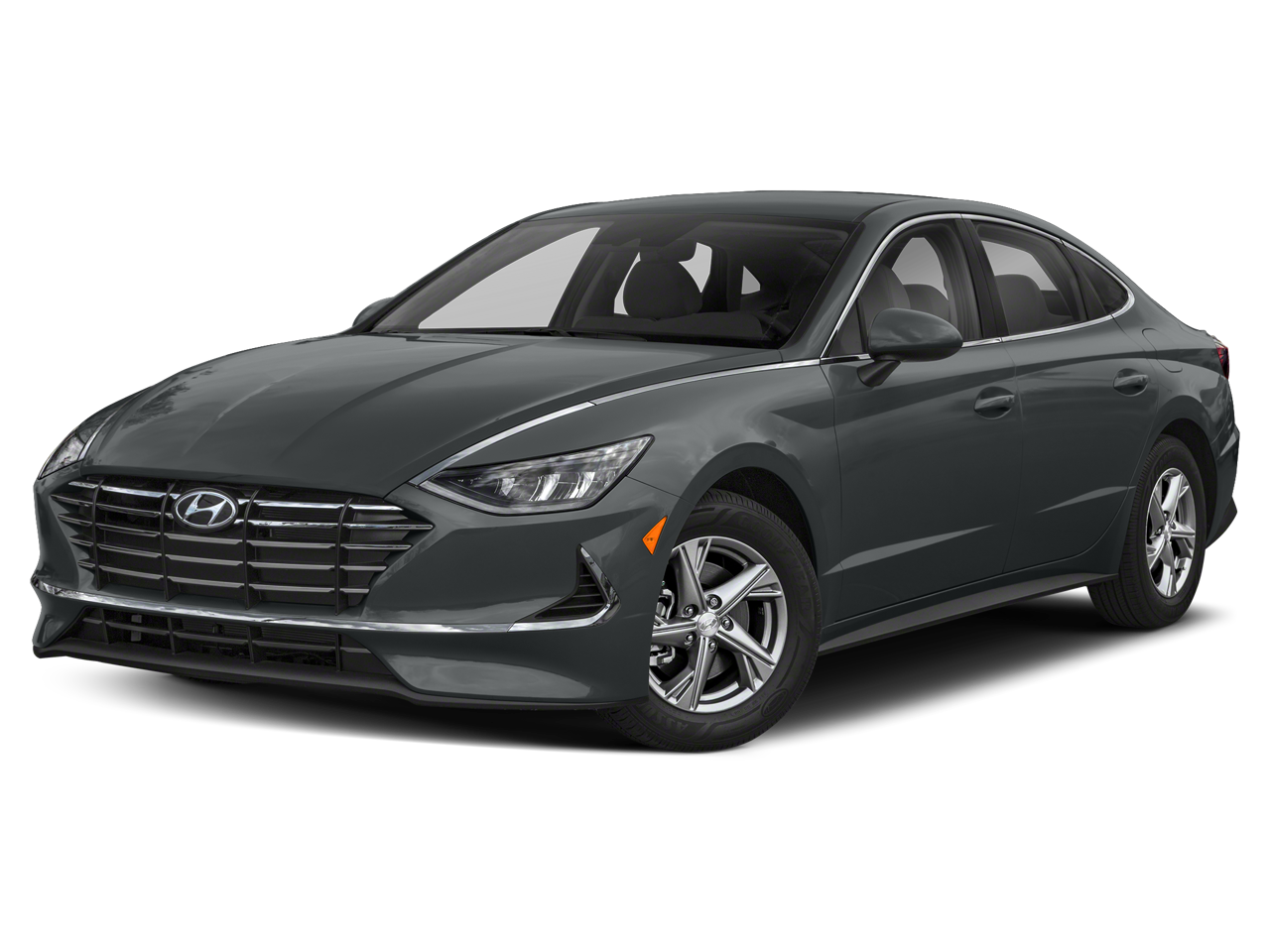 2021 Hyundai Sonata SE in Portofino Gray — front three-quarter view