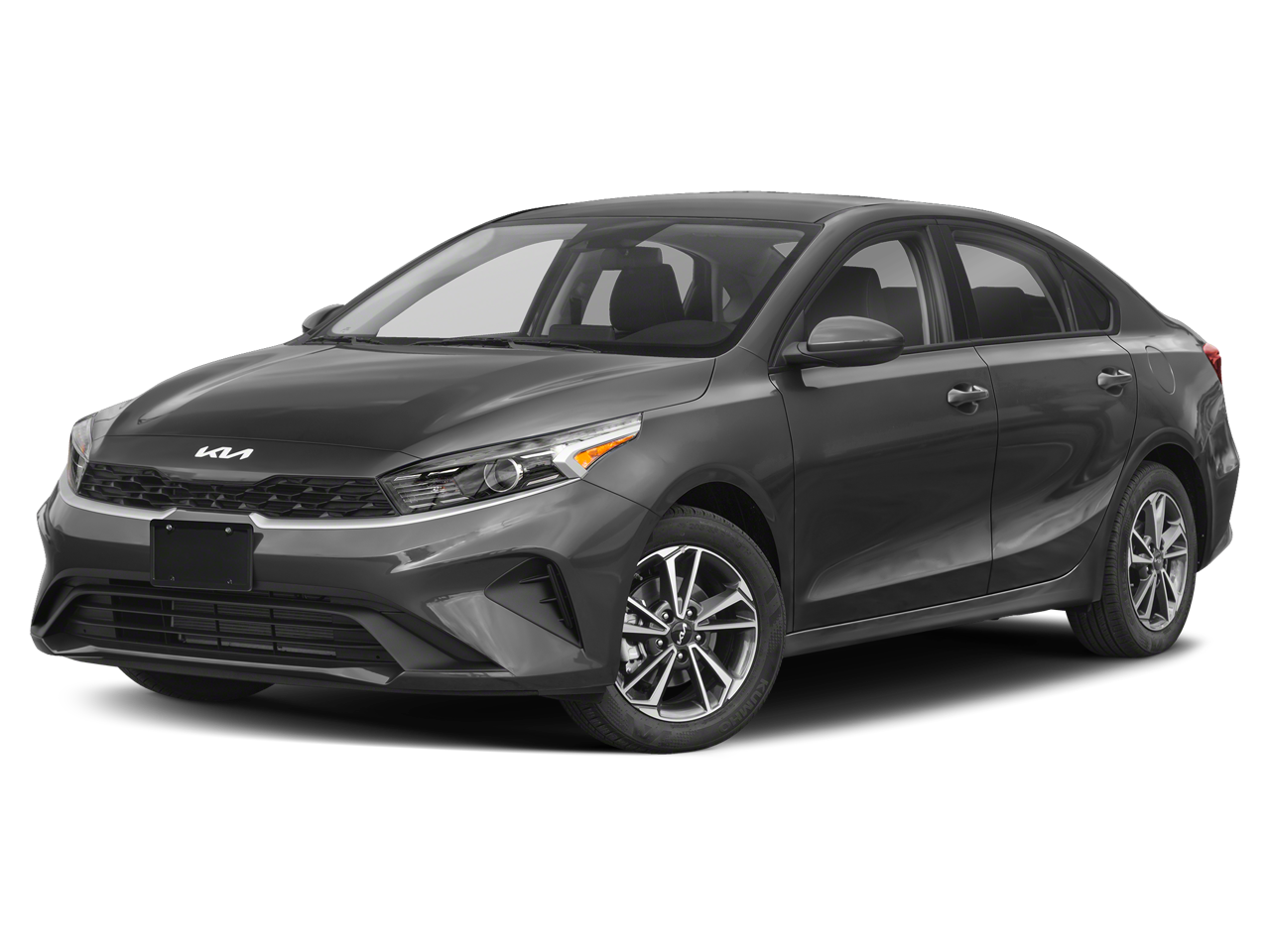 2023 Kia Forte LXS in Gravity Gray — front three-quarter view