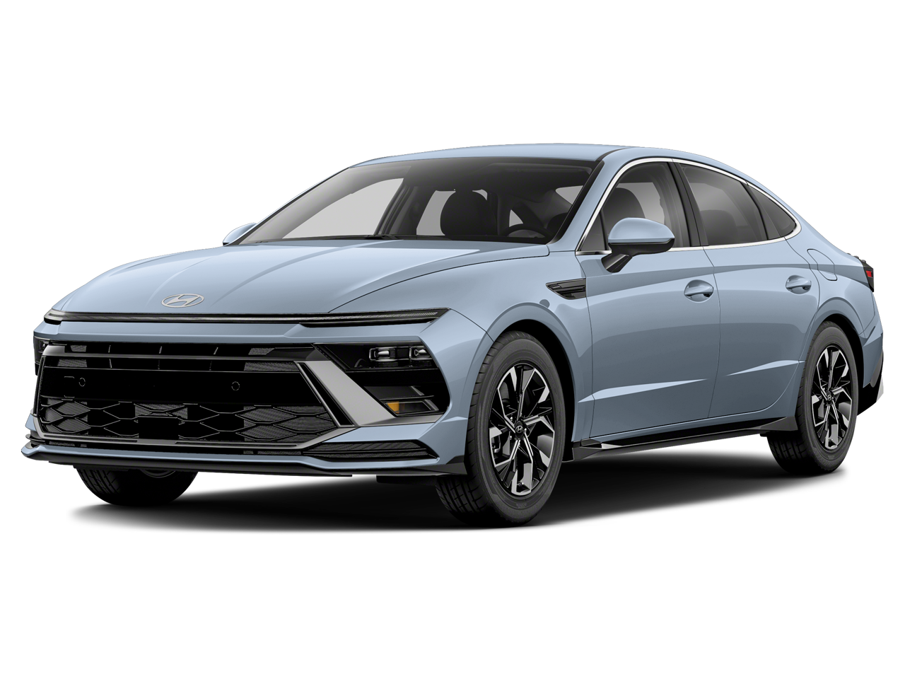2025 Hyundai Sonata SEL in Transmission Blue — front three-quarter view