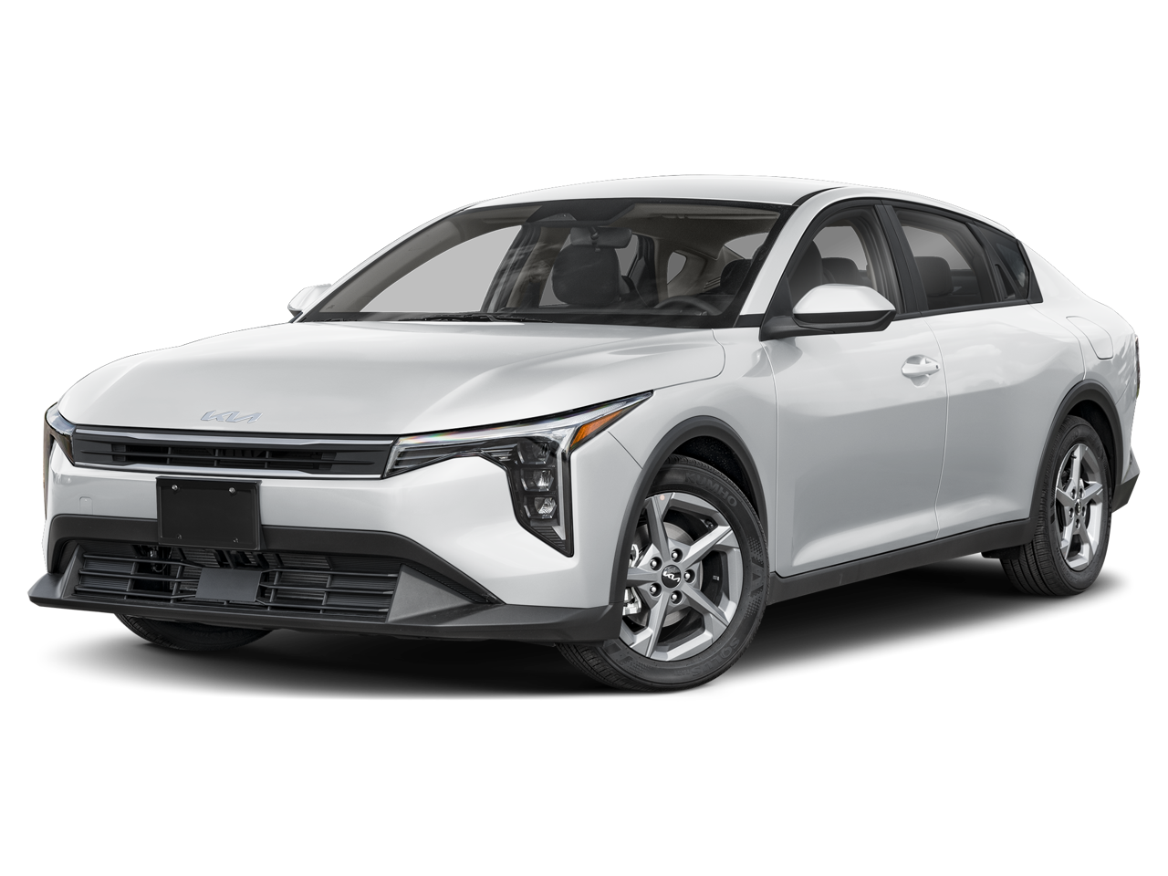 2025 Kia K4 LXS in Snow White Pearl — front three-quarter view