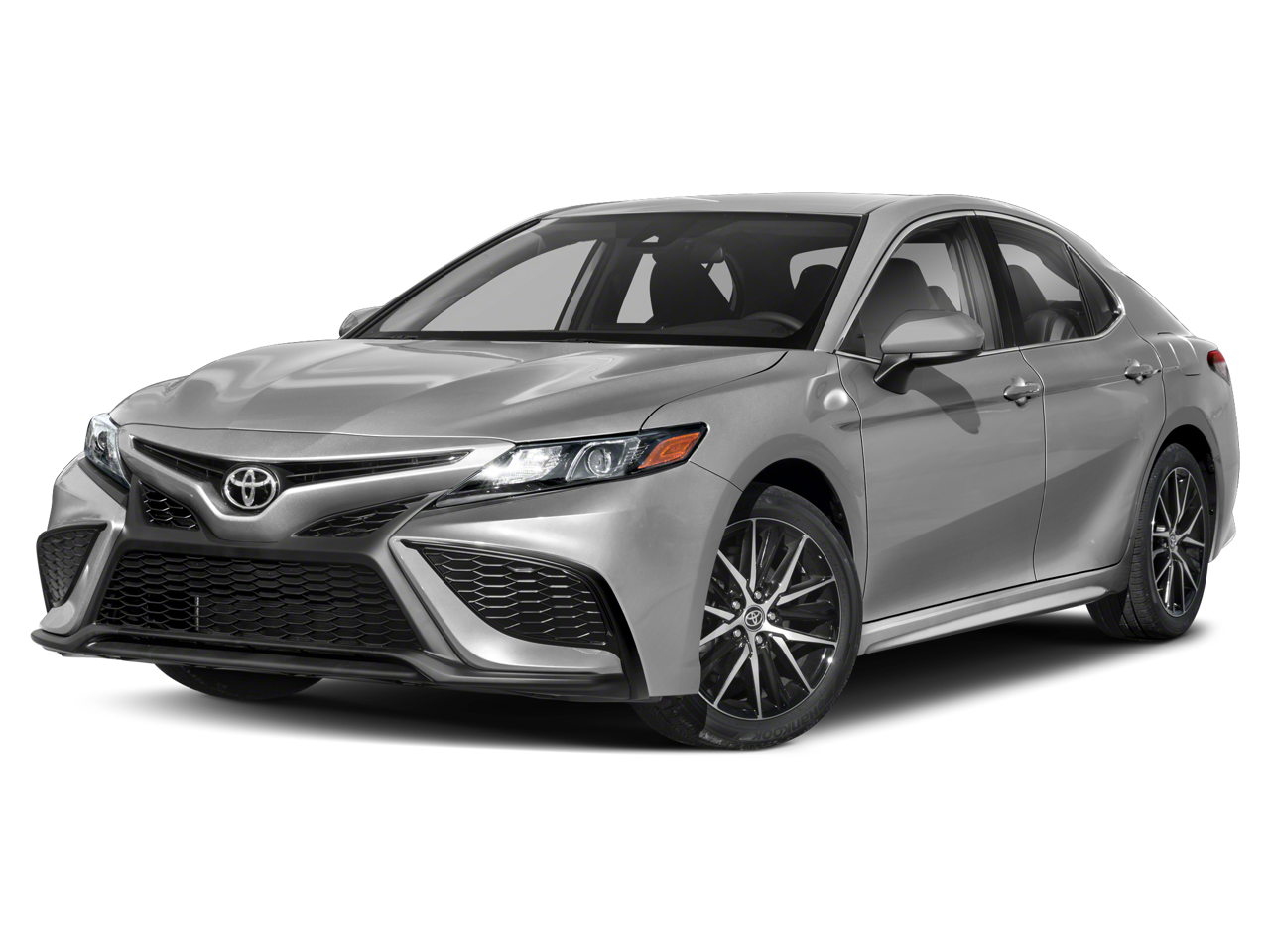 2022 Toyota Camry SE in Red — front three-quarter view