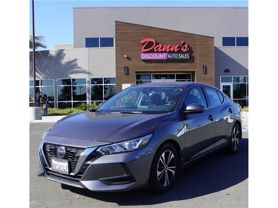 2021 Nissan Sentra SV in Gun Metallic — front three-quarter view