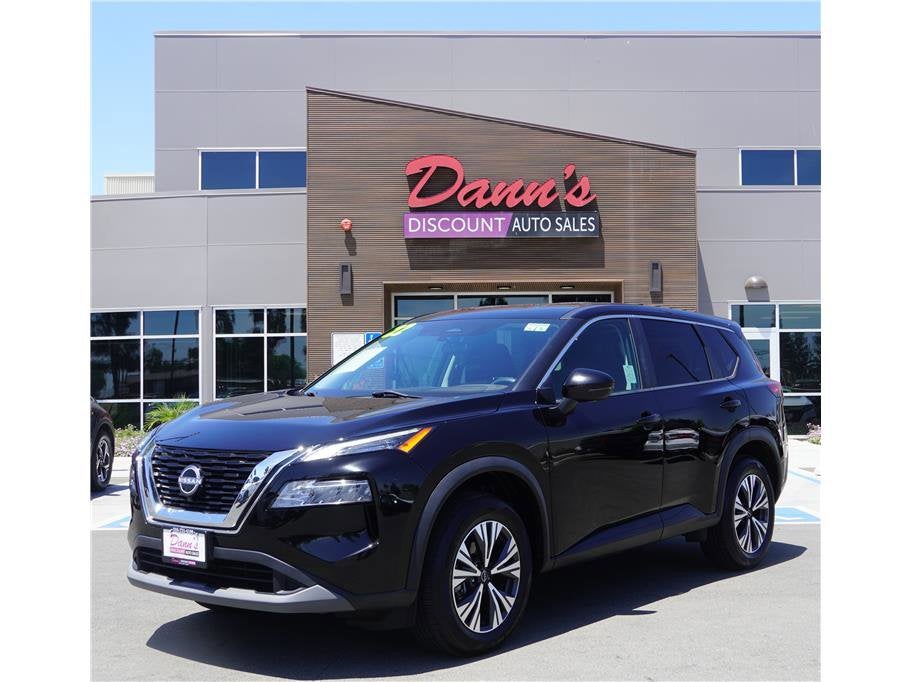 2022 Nissan Rogue SV in Super Black — front three-quarter view