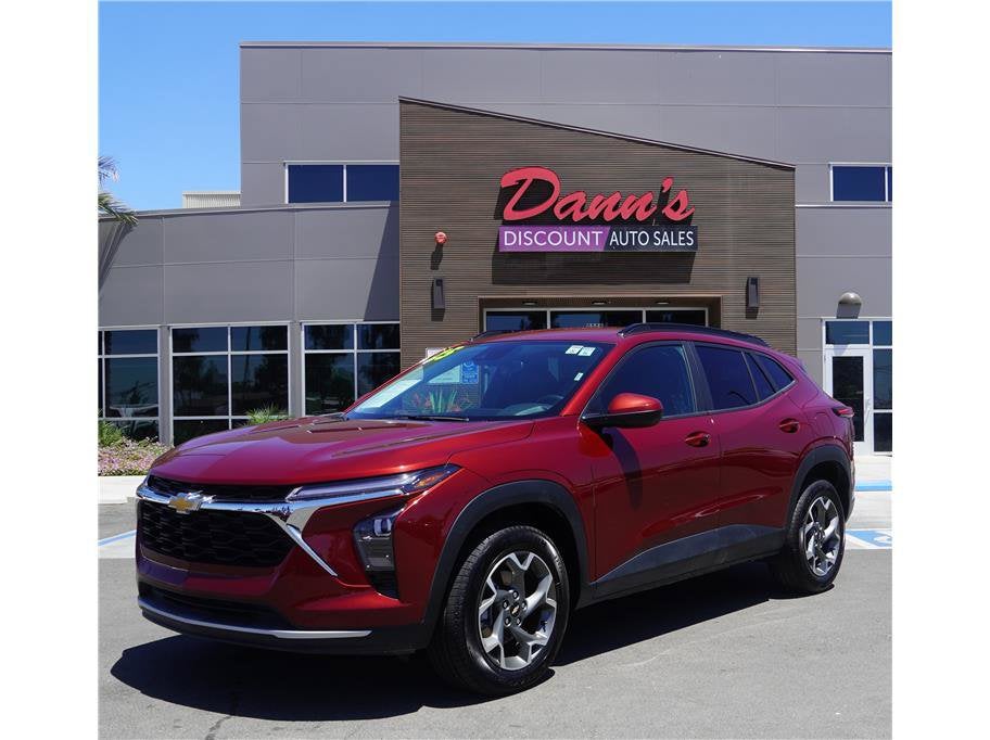 2025 Chevrolet Trax LT in Crimson Metallic — front three-quarter view